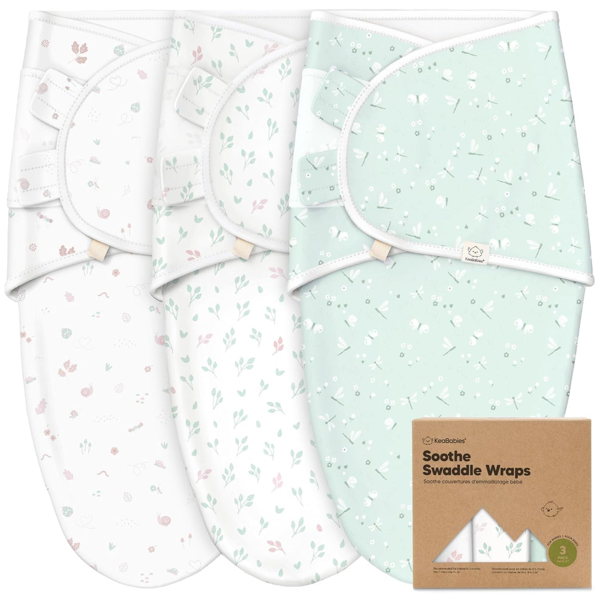 KeaBabies 3-Pack Organic Baby Swaddles for Newborns, Infant (Nordic, 0-3M) | Baby Girls, Boys, Soft Organic Cotton, Newborn Swaddle Sleep Sack, Nursery Swaddling Blankets