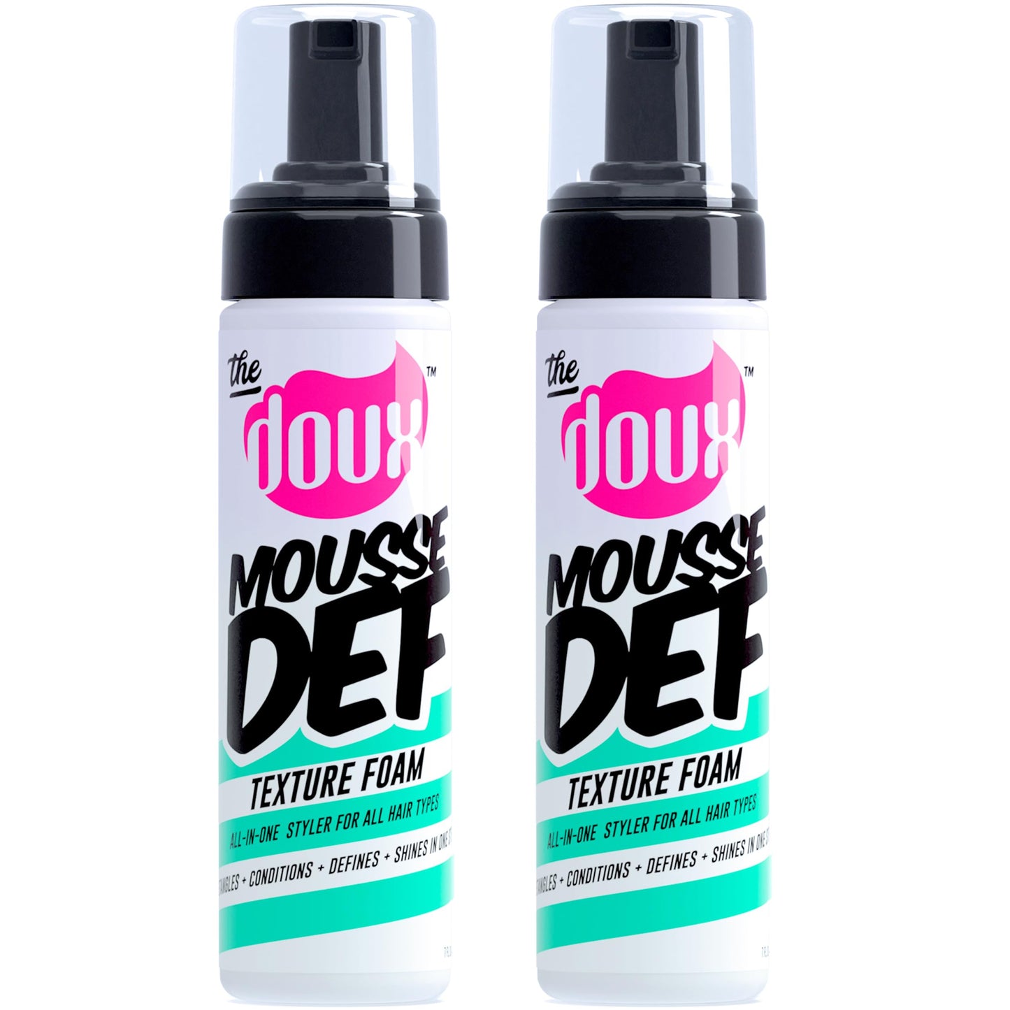The Doux Mousse Def Texture Foam, Multi-Use Mousse Hair Foam To Style, Condition, Define, Volumize, And Add Shine - 7Oz, 2 Pack