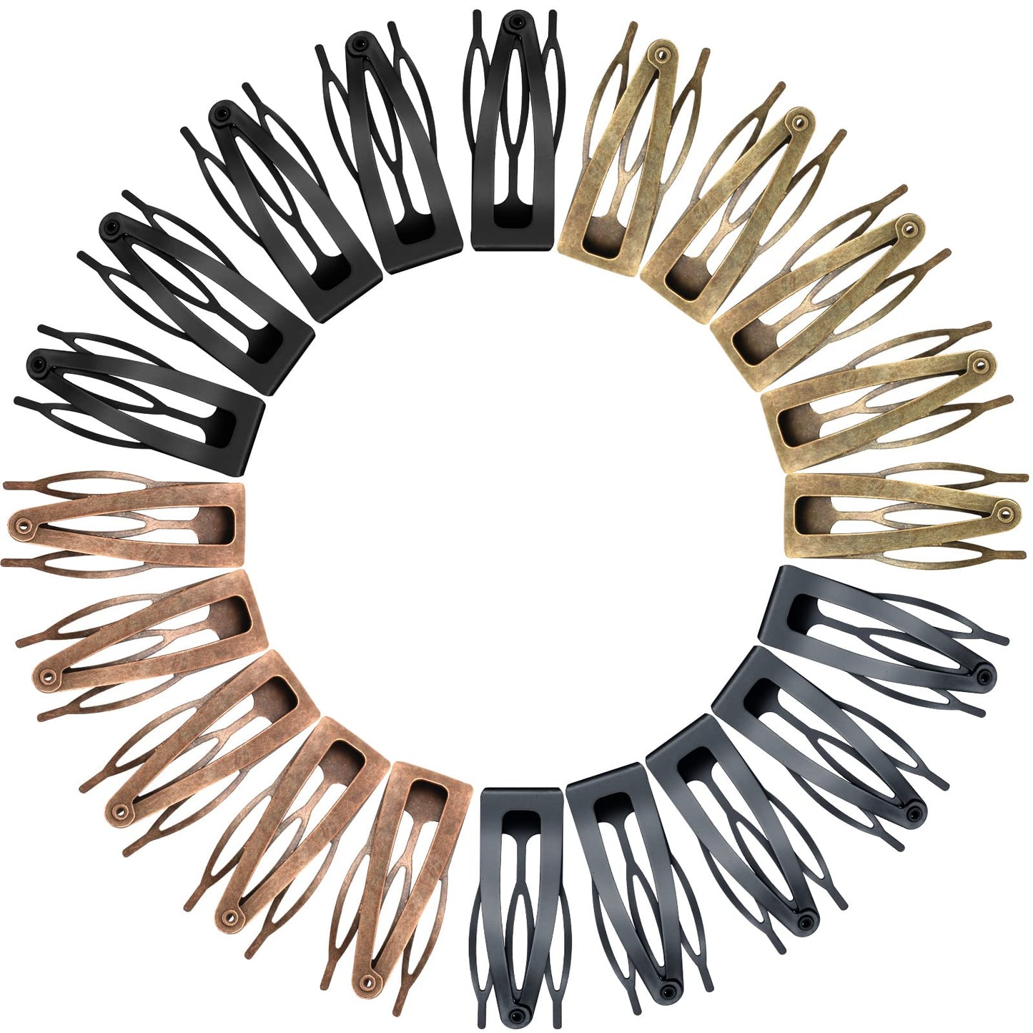 40 Pieces Snap Hair Clips Grip Hair Clips Metal Hair Barrettes For Women Snap Clips Double Hair Clip Pins Women Hair Accessories