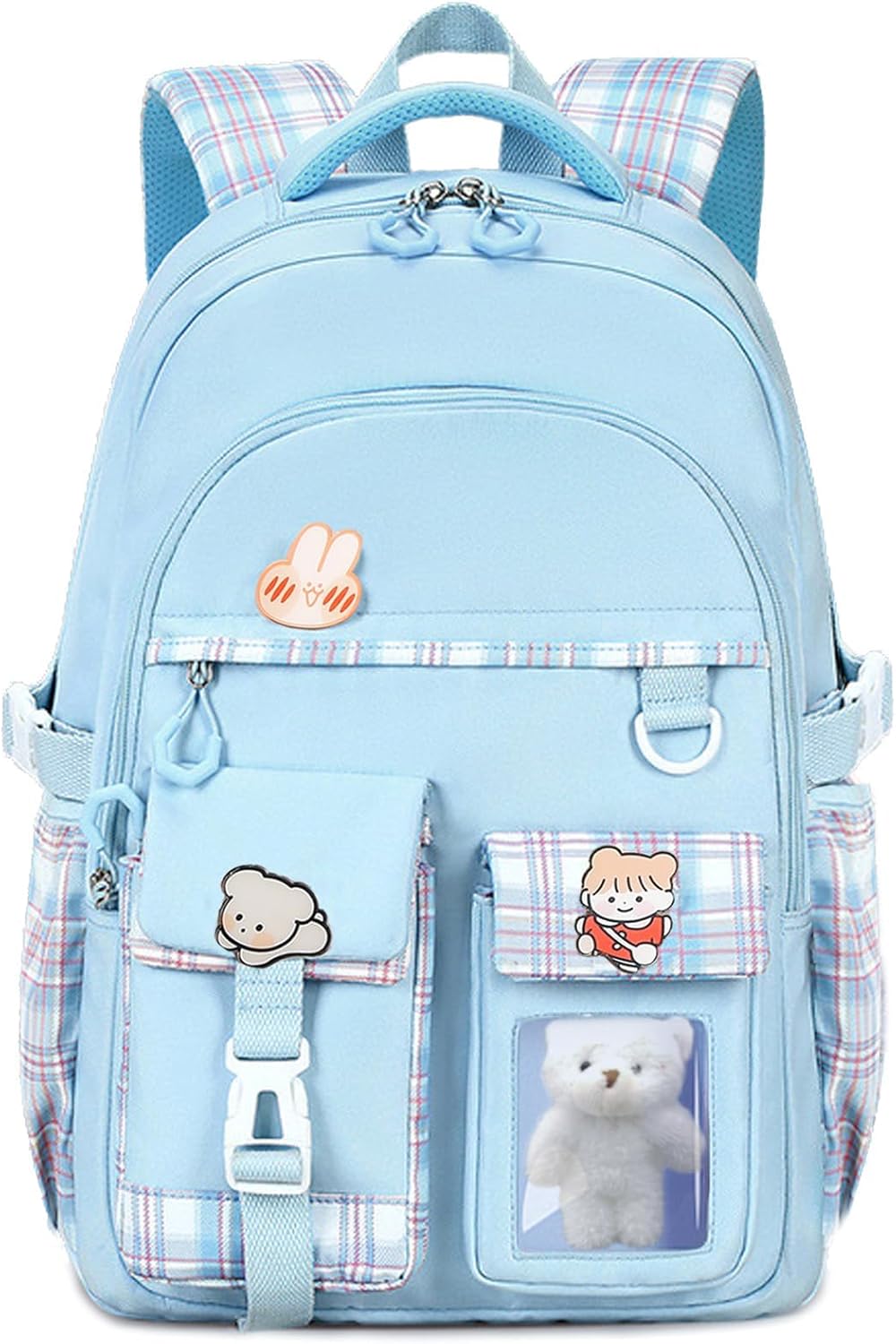PRLINJSK Girls Backpack,Cute School Backpack for Girls Kids Teens,Kawaii Bookbag for Primary Elementary,Purple