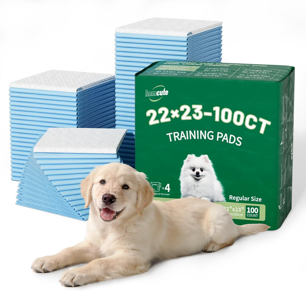 IMMCUTE Large Dog Pee Pads 28"x30"-50 Count | Large Puppy Pee Training Pads Super Absorbent & Leak-Proof | Disposable Pet Piddle and Potty Pads for Puppies | Dogs | Doggie