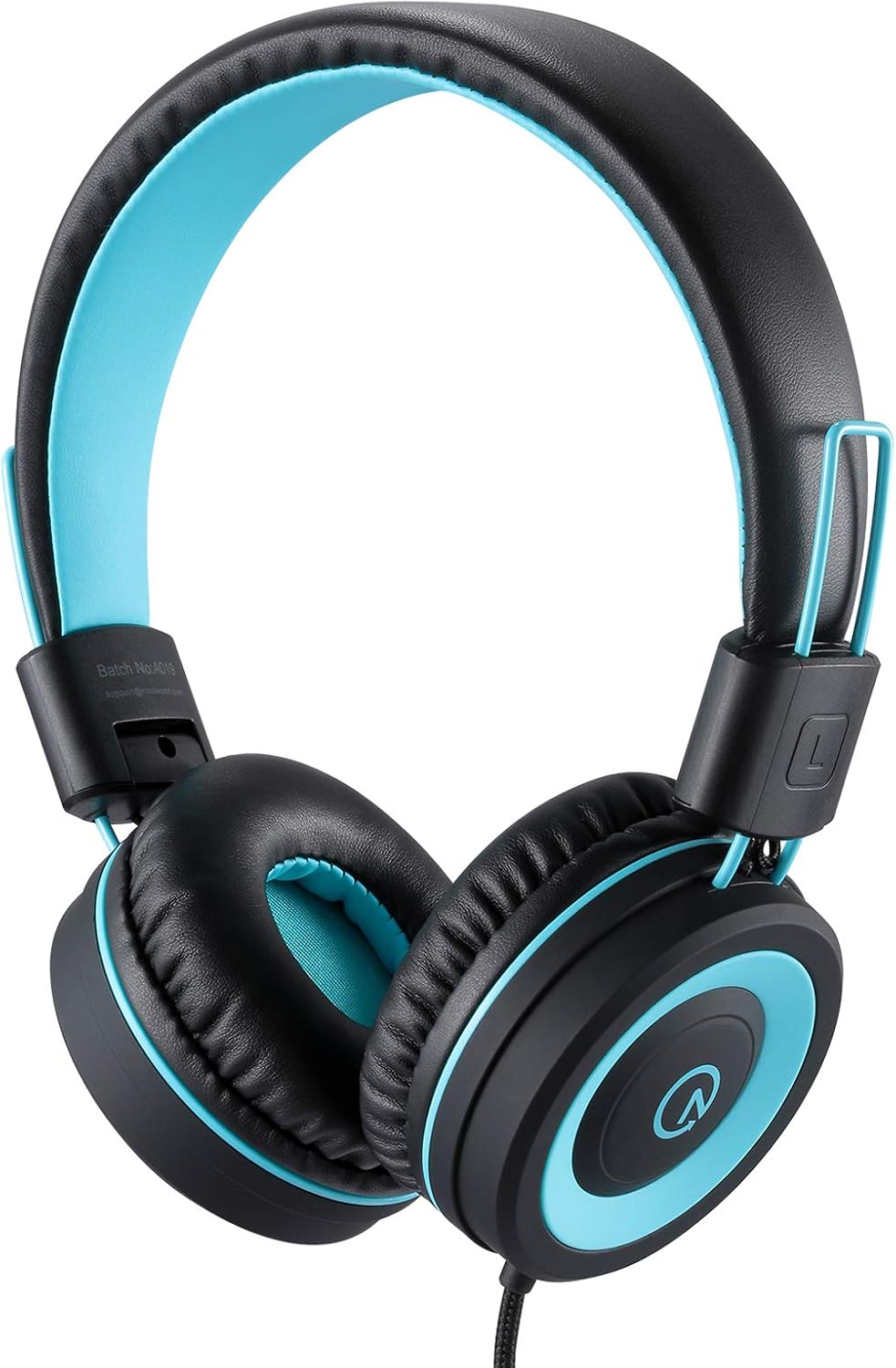 noot products K11 Kids Headphones Wired 3.5mm Jack Tangle-Free Skyline Blue | 5ft Long Cord, Foldable, Plug in On-Ear Headset for iPad, Amazon Kindle Fire, Boys, Girls, School, Laptop Travel Plane Tablet