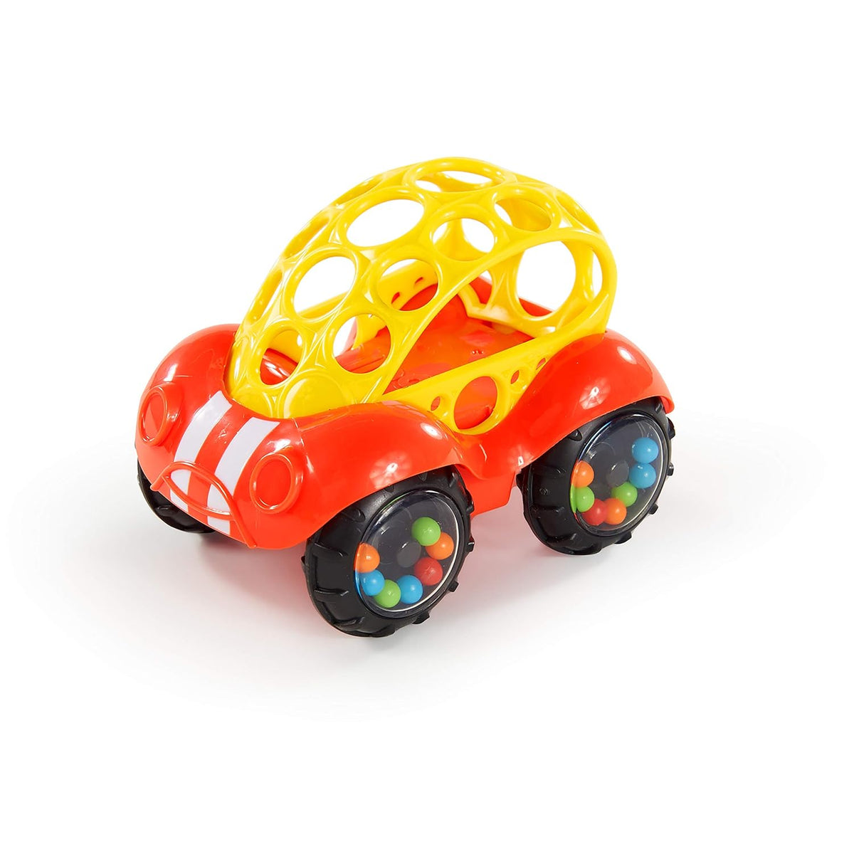 Bright Starts Oball Easy Grasp Rattle & Roll Sports Car Toy for Babies, 3 Months and up
