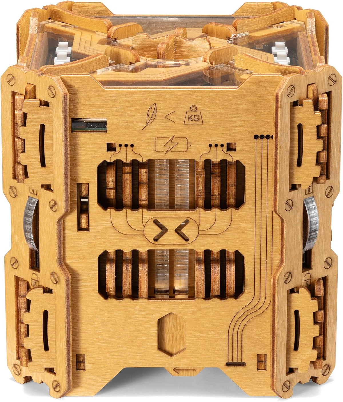 Puzzle Potato Tesla Box - Electronic Puzzle Box - Escape Room Game in a Box - Brain Teaser - 3D Wooden Puzzle for Adults - Money Puzzle Box for Cash Gift - Birthday GiftBox MoneyBox