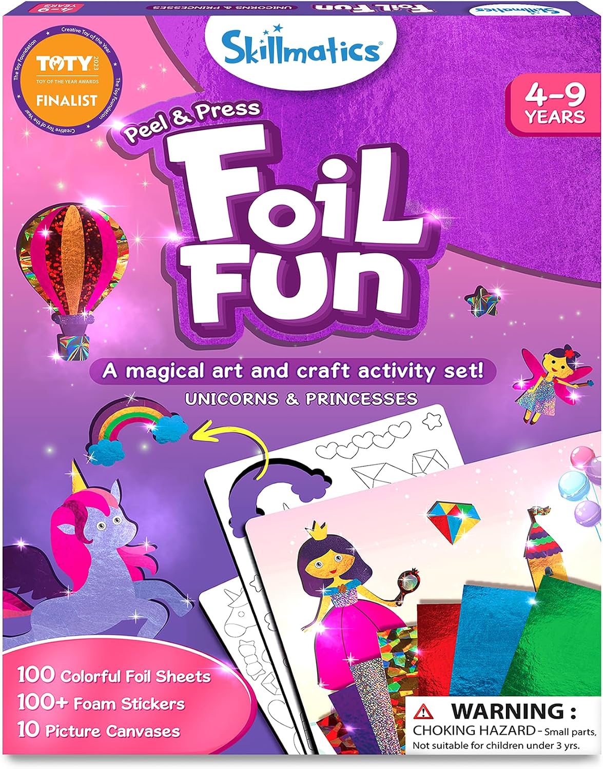 Skillmatics Foil Fun Pretty Patterns, Foil Art, Gift for Tweens & Adults | Travel Toys, Craft Kit, 18 DIY Magnets, 60+ Foam Stickers, Fine Motor Skills, DIY Mess-Free Activity, Screen-Free