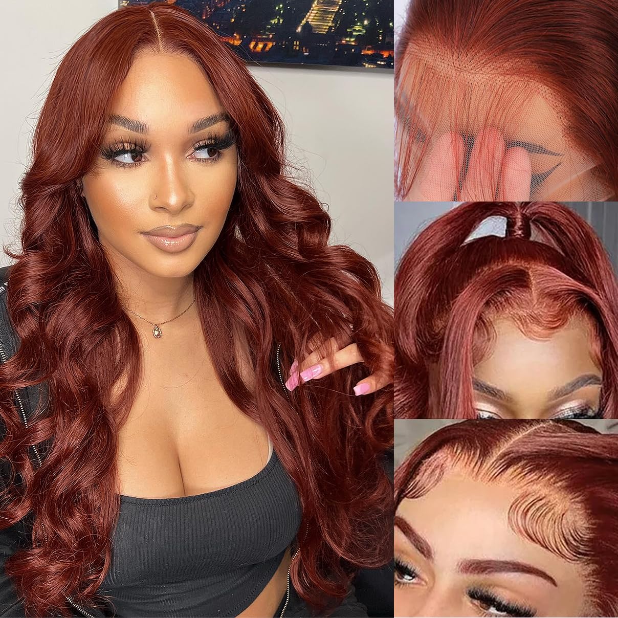 30 Inch Reddish Brown Lace Front Wigs Human Hair 13 6 Hd Lace Body Wave Aubrun Brown Front Wig Pre Plucked Red Human Hair Color