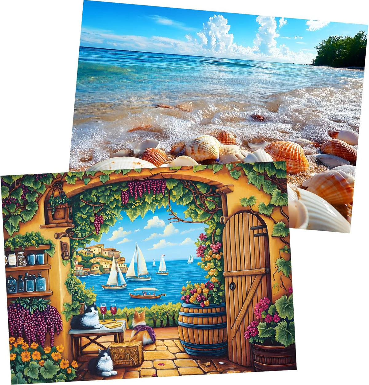 2 Pack 300 Pieces Puzzle for Adults,Autumn Puzzle Farm Jigsaw Puzzles 300 Pieces for Adults Kids Seniors Countryside Jigsaw Puzzle Premium Cardboard Puzzles for Tabletop Family Activity Gift