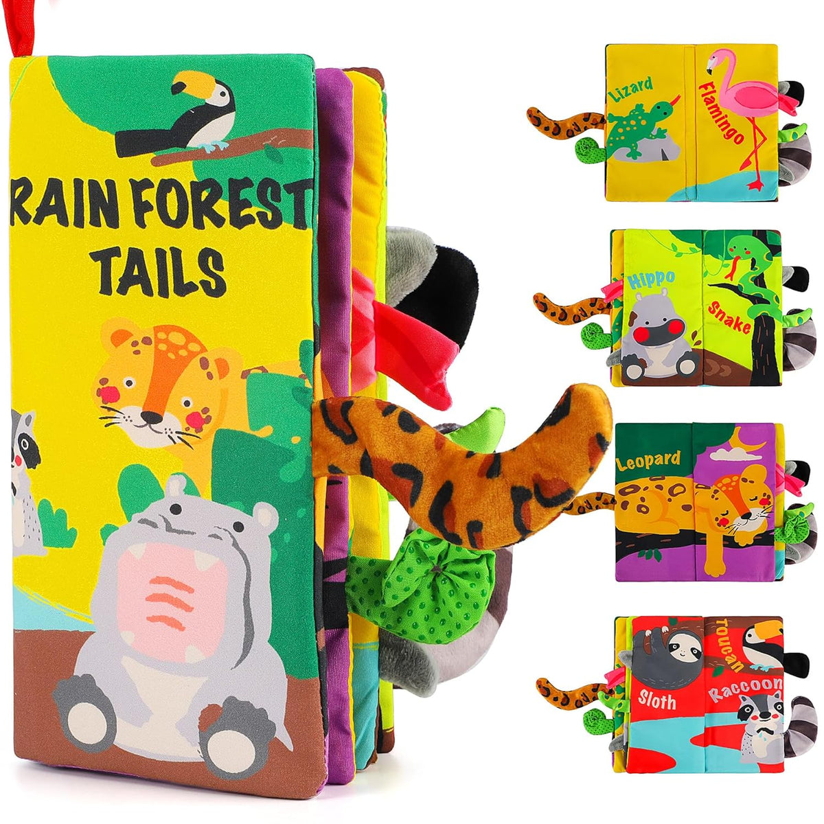 beiens baby books toys, touch and feel crinkle cloth book for infant 0-12 months, early development interactive stroller soft toys