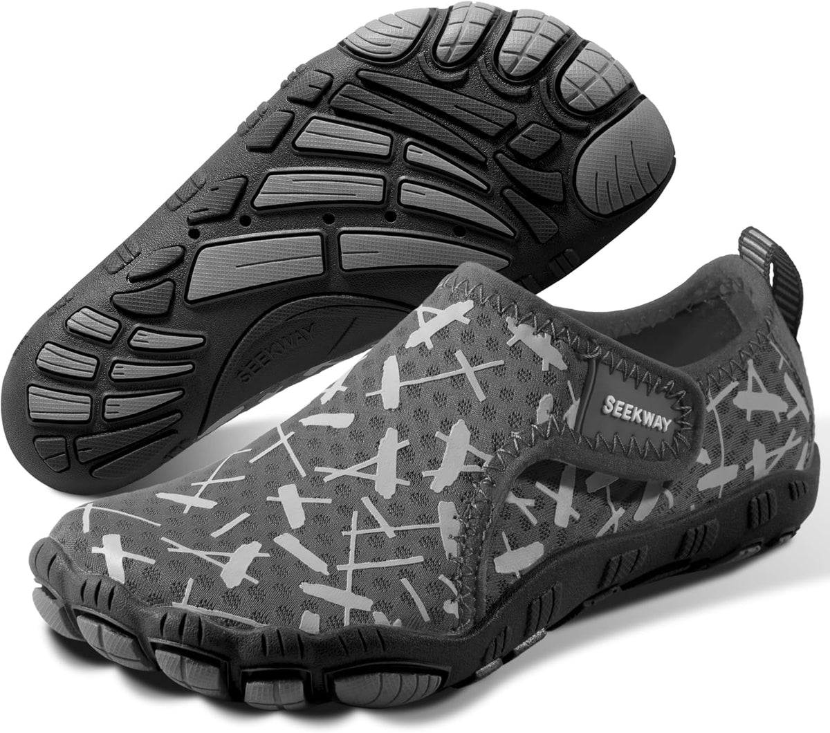 SEEKWAY Barefoot Water Shoes for Kids - Wide Toe Box and Quick-Dry Sand Shoes Toddler for Hiking Swim Beach Pool Kayak Sport Accessories, Camping Essentials Non-Slip for Boys Girls Sizes
