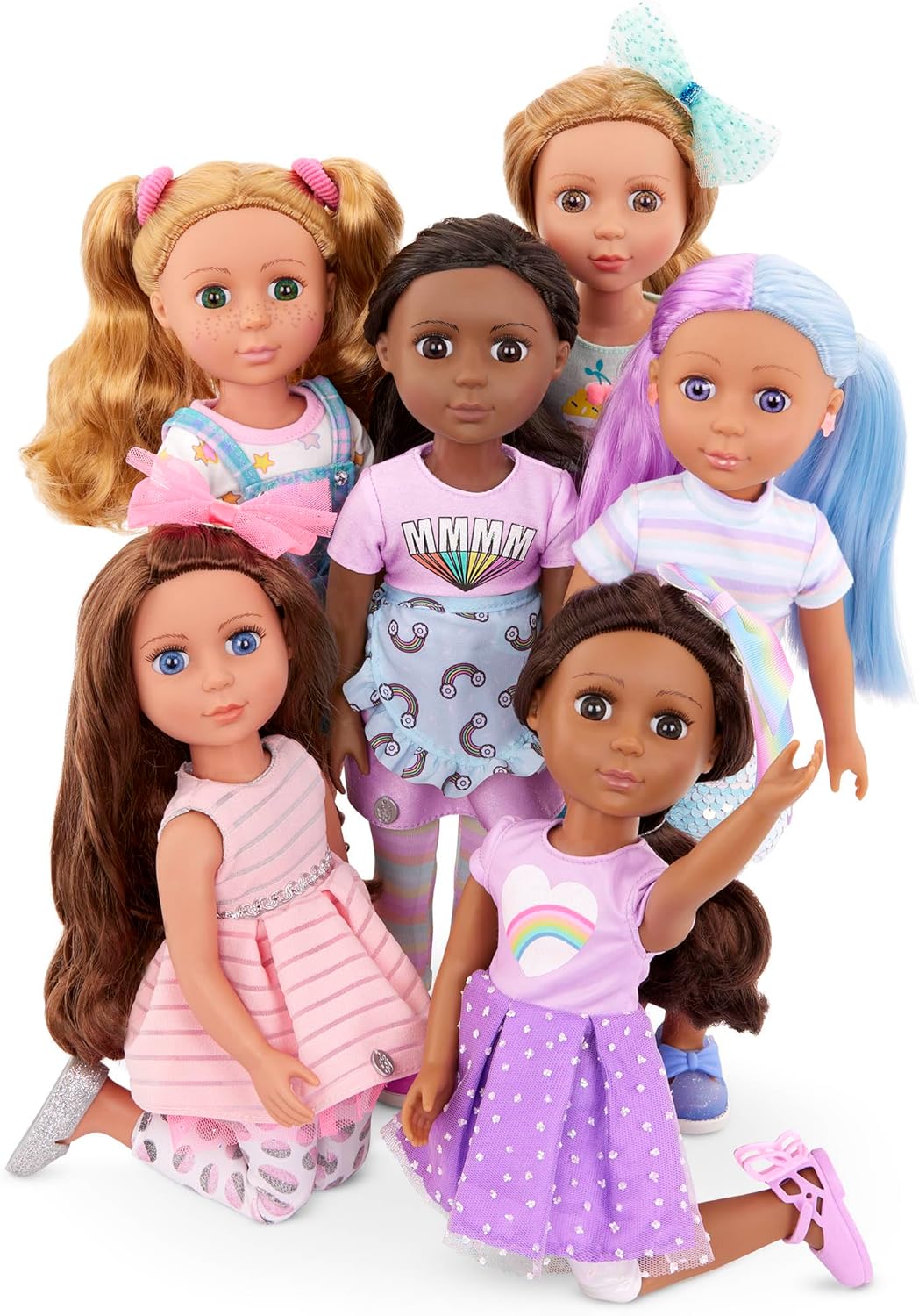 Glitter Girls – 14-Inch Fashion Doll – Brown Hair & Blue Eyes – Pink Dress, Glittery Shoes & Hairbow – Dolls for Girls 3+ Years – Bluebell