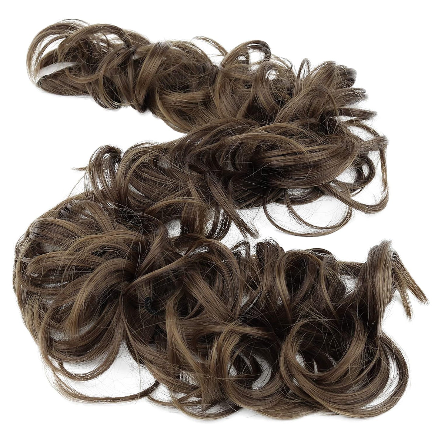 Caisha Hairpiece Hair Wrap Heat-Resistant Synthetic Fibres Curly Messy Updo Brown Hw23