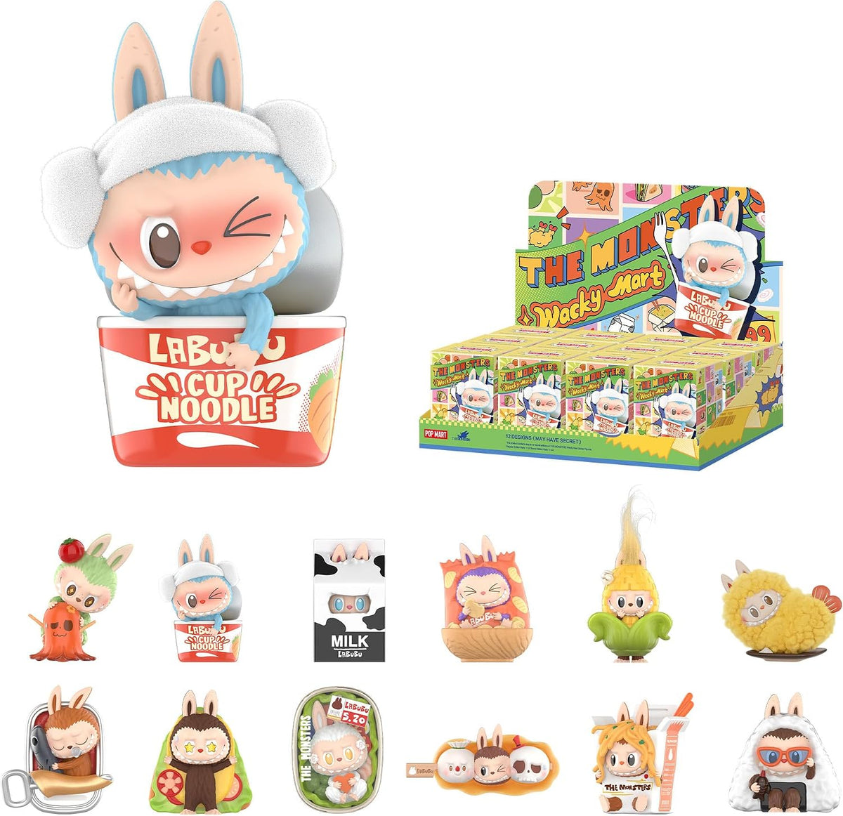 POP MART The Monsters Wacky Mart Series Blind Box Figures, Random Design Action Figures Collectible Toys Home Decorations, Holiday Birthday Gifts for Girls and Boys, Single Box
