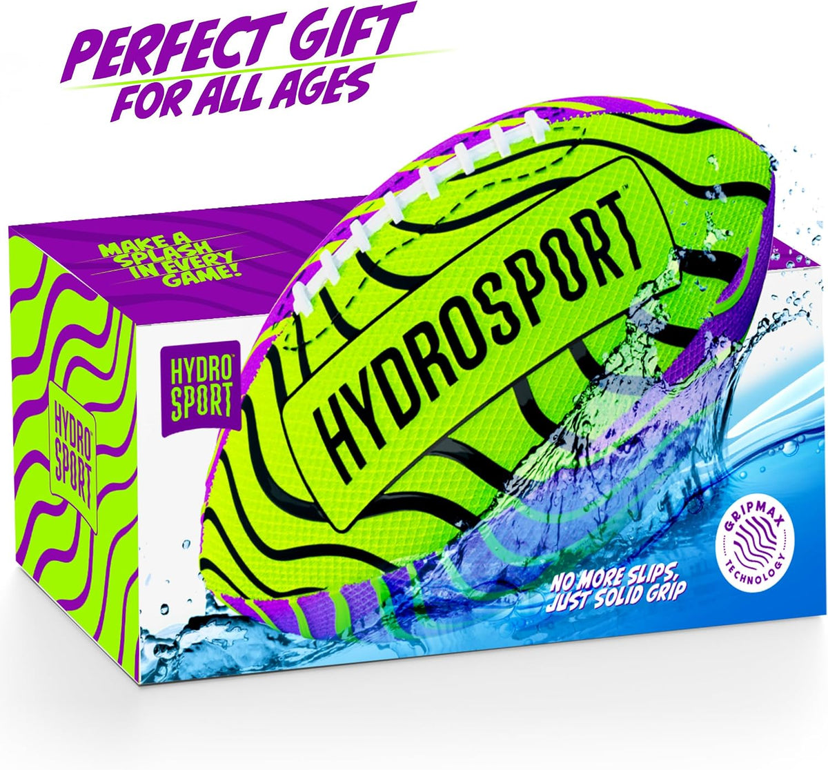 HydroSport Water Football for Pool, Beach, Lake - Waterproof Pool Toys for Kids Ages 8-12 - Teen Boys Gift - Swimming Balls Sports - Family, Teens Boys & Adults Fun - Outdoor Accessories