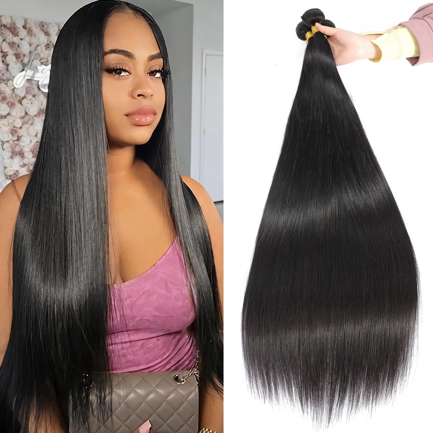 Fashion Vila Straight Bundles Human Hair Brazilian Virgin 3 Bundles 22 22 22 Inch 100% Unprocessed Remy Hair Straight Human Hair