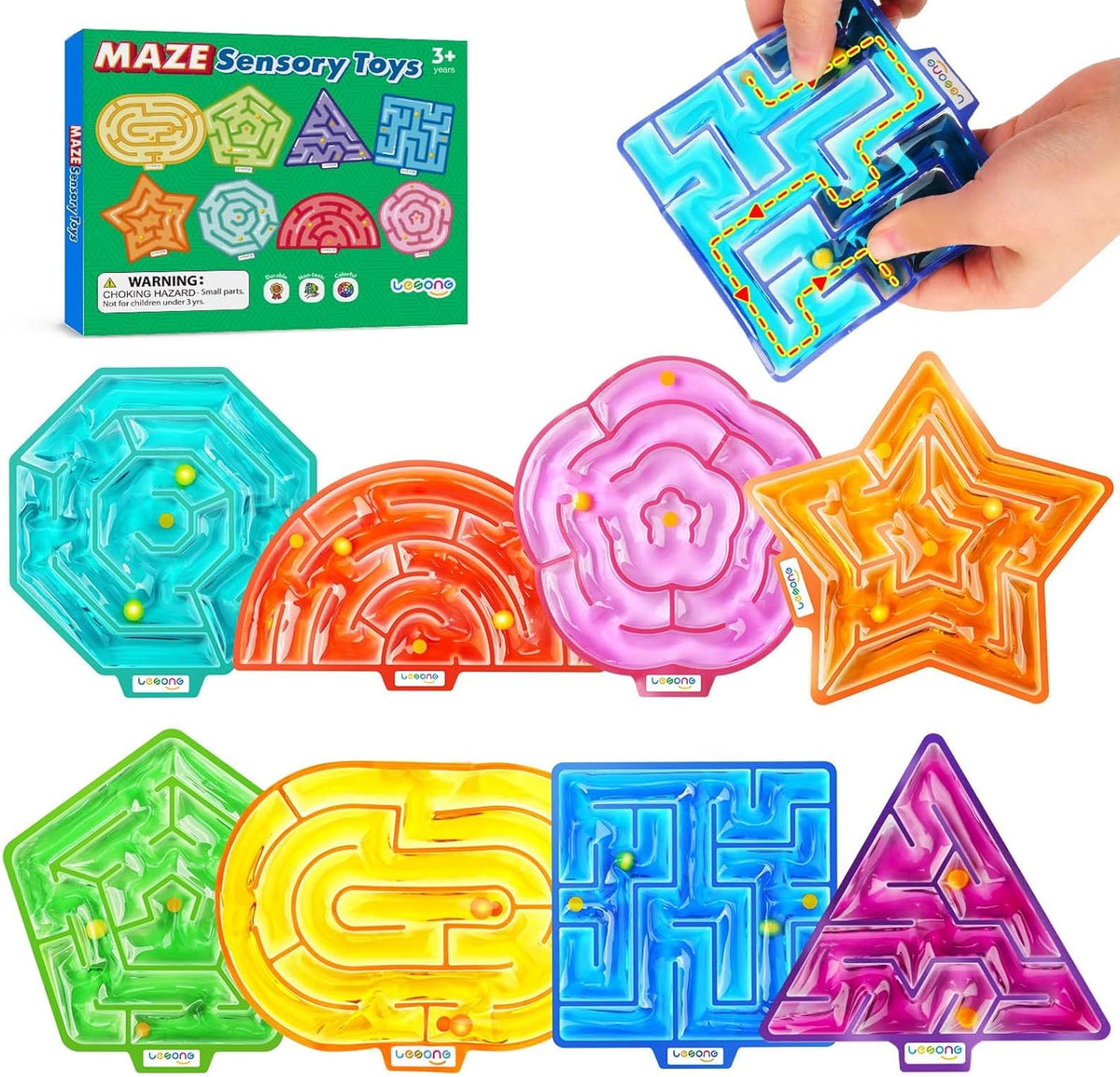 Squishy Toys Sensory Fidget Toys for Kids: 4 Pack Maze Sensory Toys for Autism - Fidget Toys with Filled Goo for Calming Down Classroom Travel