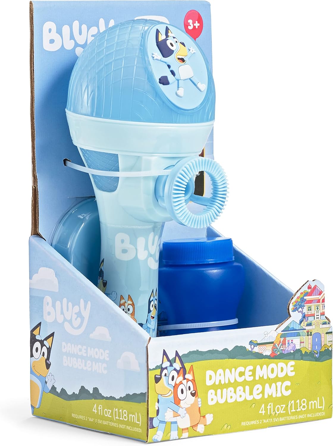 Bluey Dance Mode Bubble Machine and Toy Microphone with Bubble Solution for Kids