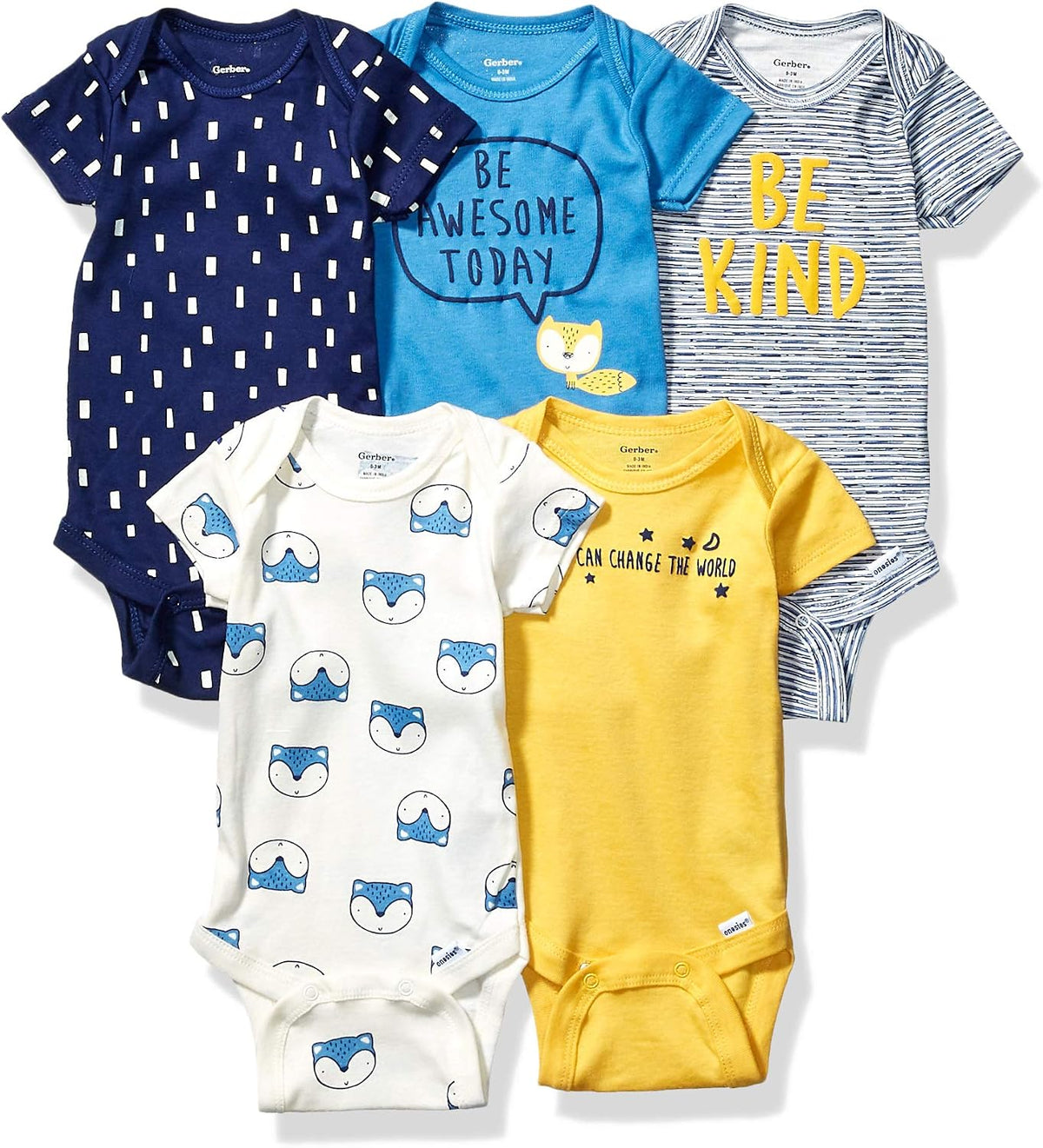 Gerber Baby Boys' 5-pack Variety Onesies Bodysuits