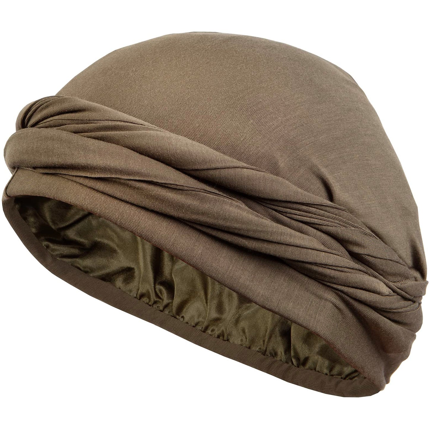 Caplord Silk Satin Lined Turban For Men Durag Head Wrap Pre-Tied Skull Cap Turbans For Women Sleeping Bonnet Halo Turban Sleep C