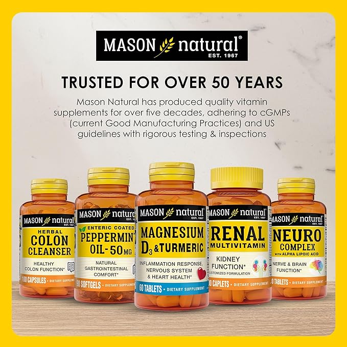 MASON NATURAL Cranberry with Probiotic, 2 Month Supply, Highly Concentrated, Supports Normal Immune Health & Urinary System, 60 Tablets