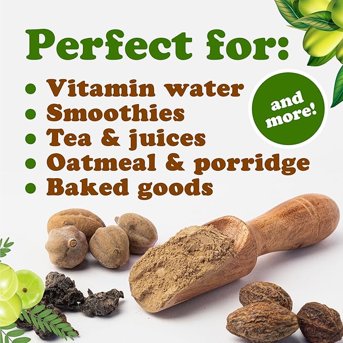 Food to Live Organic Triphala Powder, 5 Pounds – Natural Detox, Blend from Fruits Amalaki, Haritaki and Bibhitaki, Non-GMO, Perfect for Tea and Smoothies, Vegan, Kosher, Bulk