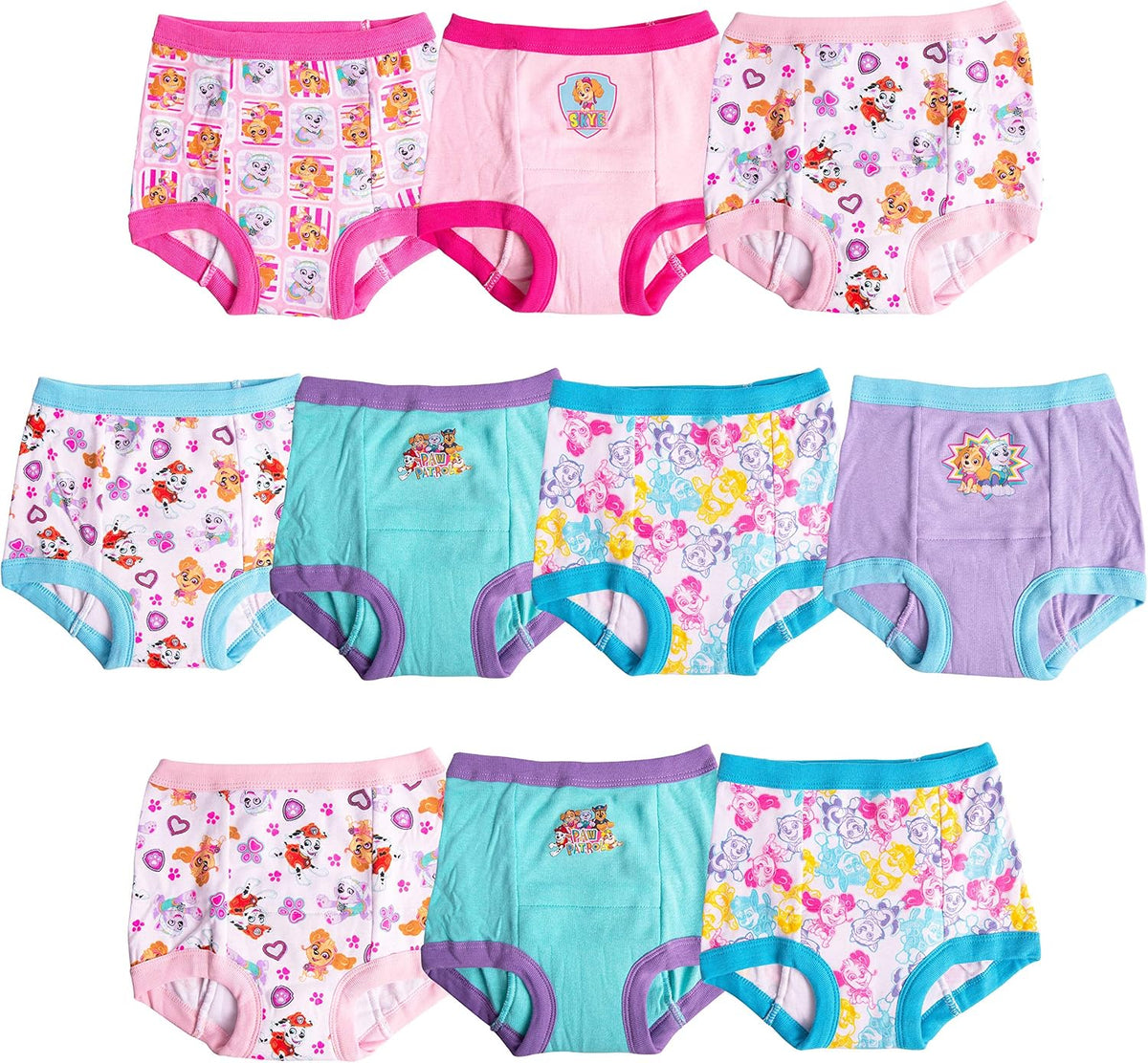 Paw Patrol Girls' Toddler Potty Training Pants With Chase, Skye & More With Success Chart & Stickers Size 18, 2t, 3t, 4t