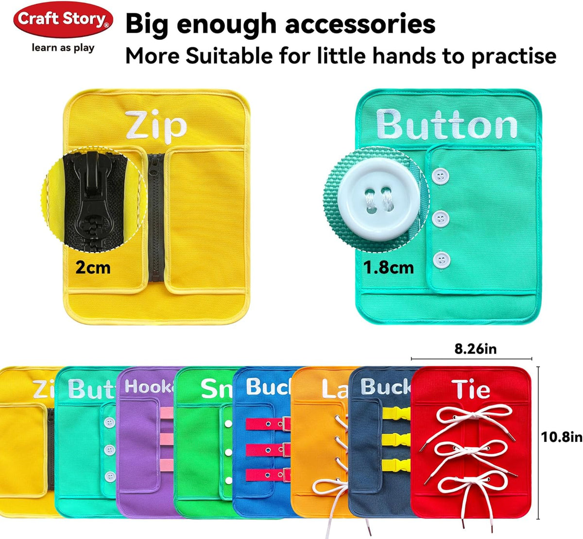 Craftstory Toddlers Montessori Busy-Board for 3-5 year girls boys gifts development of fine motor skills