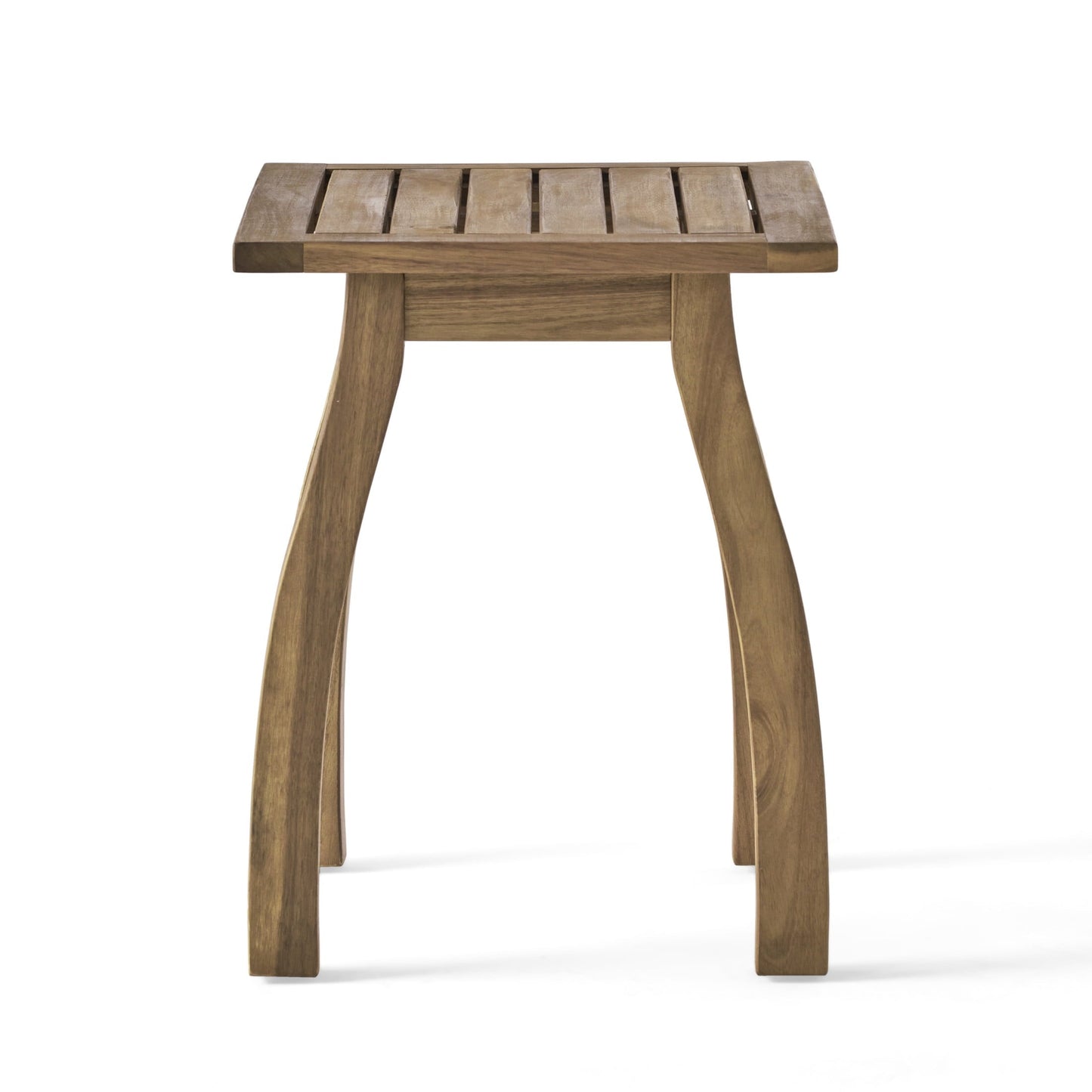 Christopher Knight Home Outdoor Accent Side Table, Acacia Wood End Table with Curved Legs, Natural