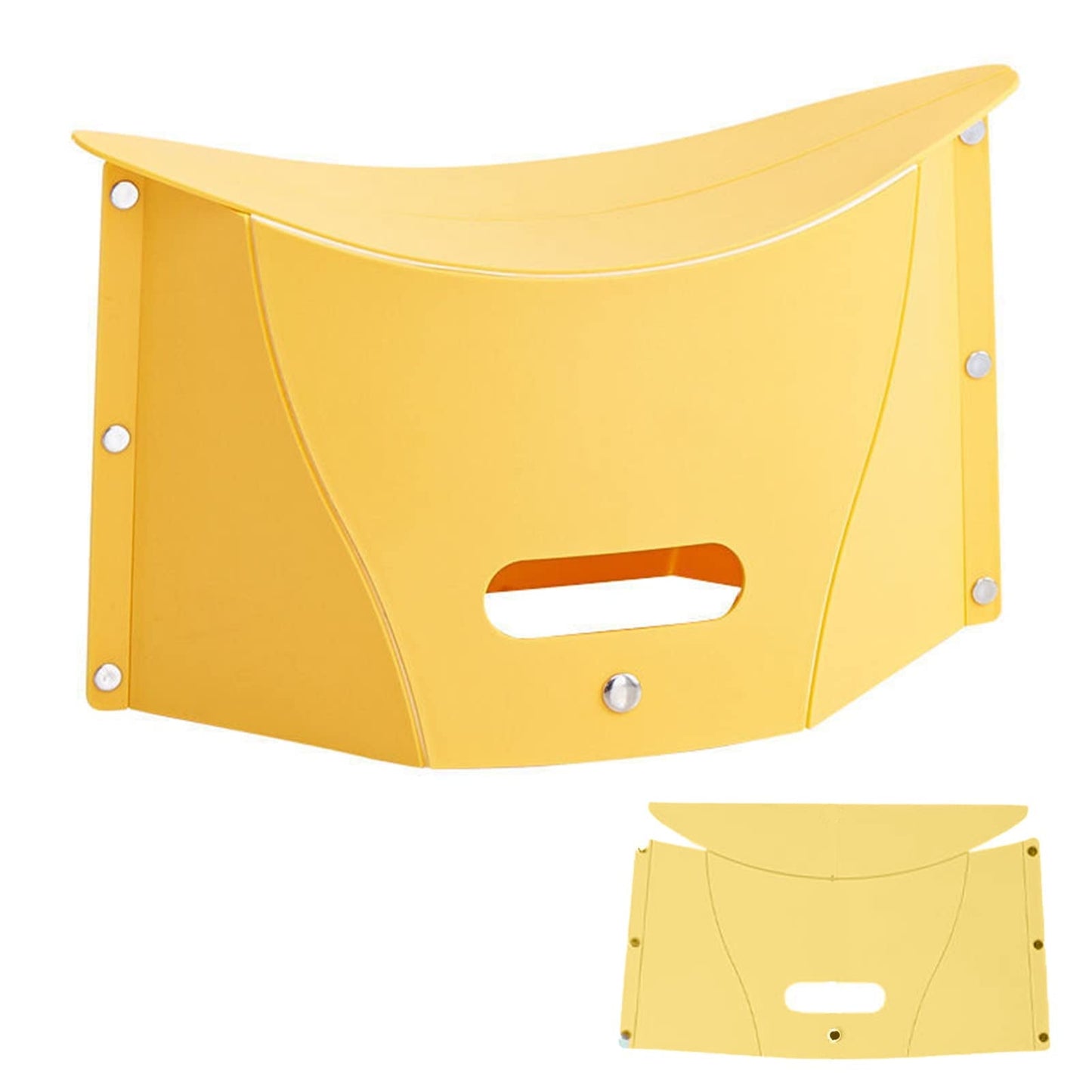 Folding Portable Camping Hiking Stool, Lightweight Collapsable Foldable Chair for Travel Gathering BBQ Subway Library Backpacking Outdoor Ultralight Mini (Yellow)
