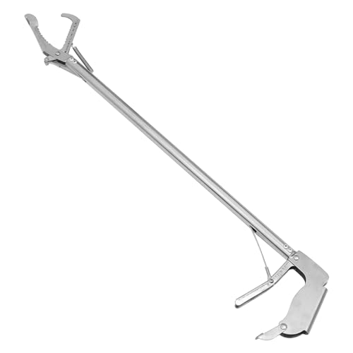 Totority Stainless Steel Snake Grabber, 30-Inch Folding Capture Clamp with Lock, Lightweight and Multi-Functional for Home Use, Silver