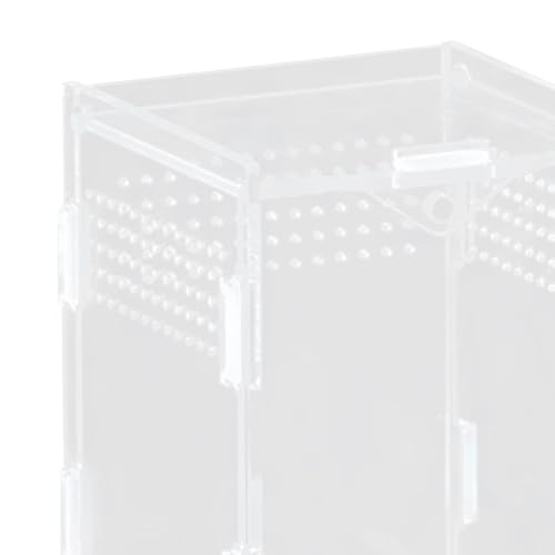 Reptile Breeding Box Acrylic Terrarium Container with Ventilation Holes for Snakes Turtles Chameleons Frogs Geckos Small Animal Habitat- 8x7x10cm