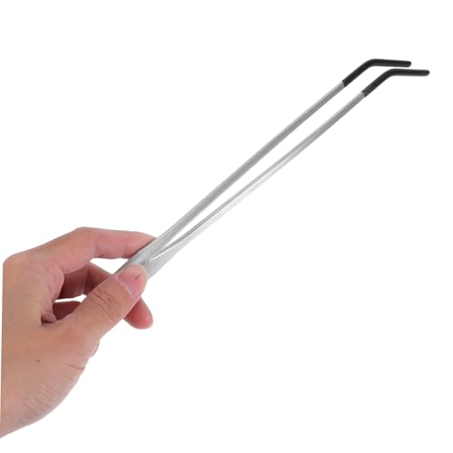 Veemoon 2Pcs Heavy Duty Stainless Steel Reptile Feeding Tweezers with Gentle Rubber Tips Curved Tongs for Safe and Easy Feeding of Snakes Lizards Other Reptiles Portable