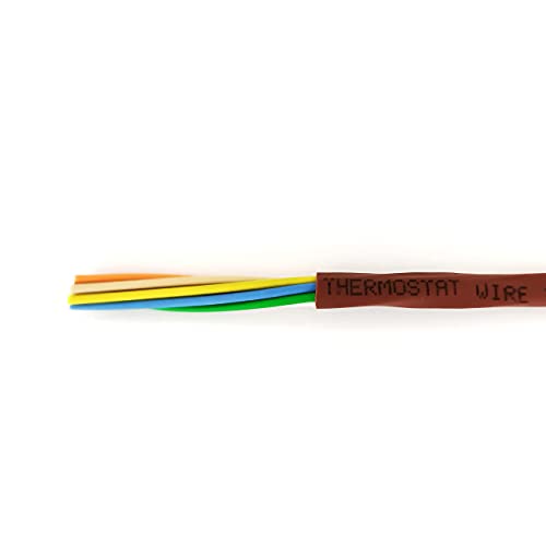 Thermostat Wire - Solid Copper 18 Gauge - CL2 - Power Circuit Cable(18/5Brown, 25ft) - color: 18/5Brown, size: 25ft