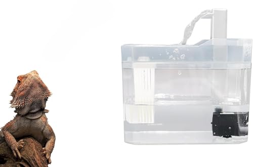 Bearded Dragon Water Bowl with Filtration System Lizard Drinking Fountain Reptile Tank Habitat Waterfall for Small Pet Leopard Gecko, Chameleon, Snake (Grey) - color: Grey