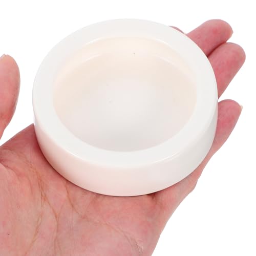 Reptile Feeding Bowls Round Shape 2 Pcs Ceramic Stable Desktop Standing, Anti-Escape Design Feeding Dish for Water and Food for Small Lizards and Reptile Animals