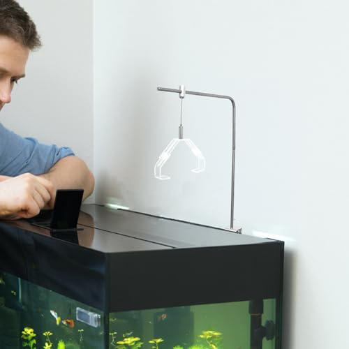 INOOMP Aquarium Light Mounting Bracket 2 Pack Adjustable Reptile Lamp Fixing Clip for Terrariums Glass Tank Light Hanger with Secure Grip Precise Angle Adjustment Easy Install