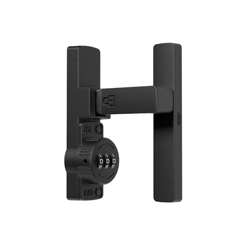 ETEKJOY Flip Latch Lock with Combination 90/180 Degree Sliding/Swinging Door Lock Latch Bolt for Gate Barn Garage Shed Window Cabinet 3-Digit Password Keyless (Black, 90 Degree) - size: 90 Degree
