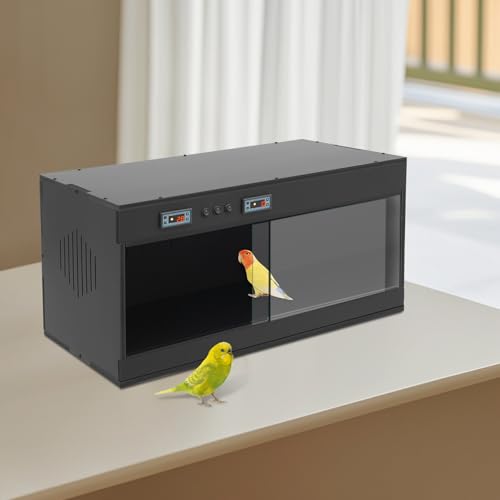 Reptile Enclosure, 31.5*15.8*15.8in PVC Reptile Terrarium Independent Temperature Control Intelligent Thermostat Reptile Tank Front Opening Sliding Door E27 Lamp Holders for Lizard Snake Bird (White) - color: White