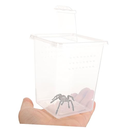 Clear Reptile Feeding Box Transparent Incubator for Snakes Tarantulas Geckos and Rearing Container with Ventilation for Safe Observation
