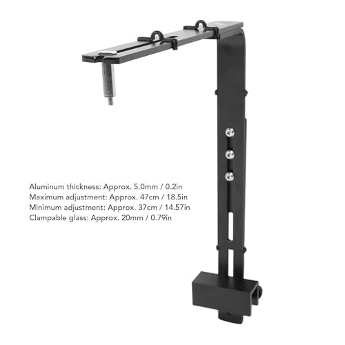 Fish Tank Light Stand, Aluminum Alloy Adjustable Height Reptile Lamp Stand with High Stability, for Aquariums (Black) - color: Black