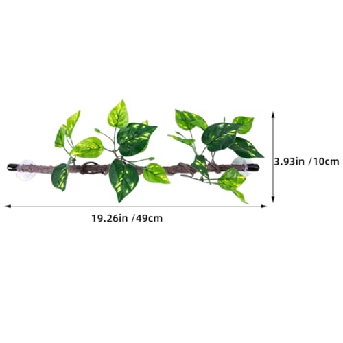 PRETYZOOM 2pcs Flexible Jungle Climbing Branches with Suction Cups Artificial Reptile Vines Plastic Terrarium Decoration for Chameleon Lizards Reptile Tank Climbing