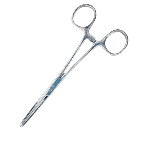 ADROIT (2 Pack) 5.5" Straight Tip Stainless Steel Hemostat Forceps | Precision Teeth Grip | Versatile Use for First Aid, Crafting, & Electronics - size: 5.5", style: Straight