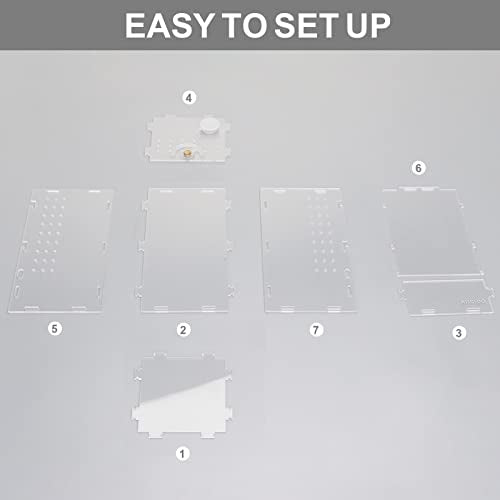 Aiicioo Micro Habitat Terrarium Enclosure 4x4x8 Inches Tarantula Enclosure Box Insect Habitat Clear Acrylic Reptile Feeding Tank for Jumping Spiders Insect Small Tree Dwelling Reptiles - size: 4x4x8 Inches