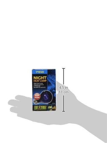Exo Terra Night Glo Moonlight Heat Lamp, A19 Reptile Terrarium Light Bulb, 75 Watts, PT2130A1