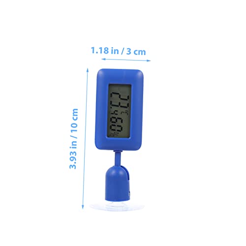 Mikikit Mini Reptile Humidity and Temperature Gauge 360° Rotating Night Glow Suction Cup Thermometer for Leopard Gecko and Bearded Lizards Digital Hygrometer for Reptile Terrariums