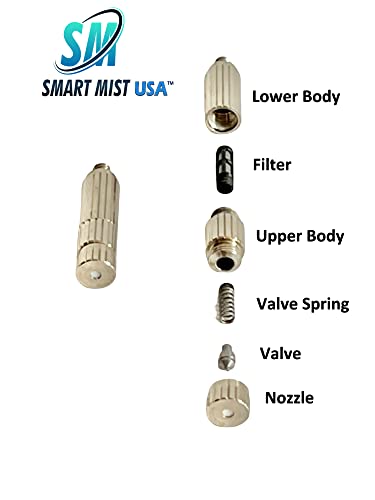 App Controlled High Pressure Misting Mister System Kit 1000 PSI Stainless Steel Tubing DIY Patio Greenhouse (54' w/ 27-.008" Nozzles for Very Hot Dry Climates, Stainless Steel Tubing) - style: 54' w/ 27-.008" Nozzles For Very Hot Dry Climates