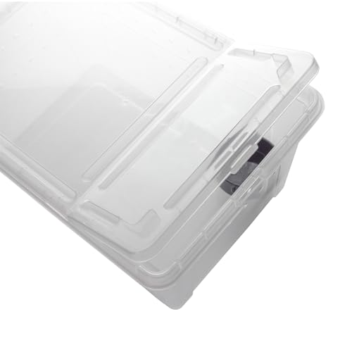 OMEM Portable Reptile Terrarium Habitat for Mini Pet Houses Breathable Holes Stackable Container (2PCS-L) - size: 2PCS-Clear-L
