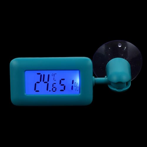 Levemolo Digital Reptile Thermometer and Hygrometer with 360° Rotary Suction Cup, Mini Electronic Temperature Measuring Device for Bearded Dragon Tank and Reptile Terrarium, Night Light