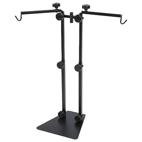 Reptile LAMP Stand Adjustable Metal Light Stand for Terrarium Double Hook