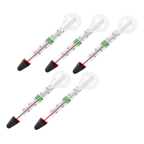 5Pcs Thermometer with Suction Cup Glass Tube Double Layered Glass High