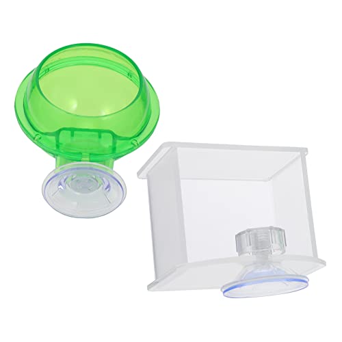 Toddmomy 2pcs Auto Water Feeder Lizard Gecko Feeder Reptile Food Bowl Drinking Basin Suction Cup Pet Supplies for Turtle Snake Spider